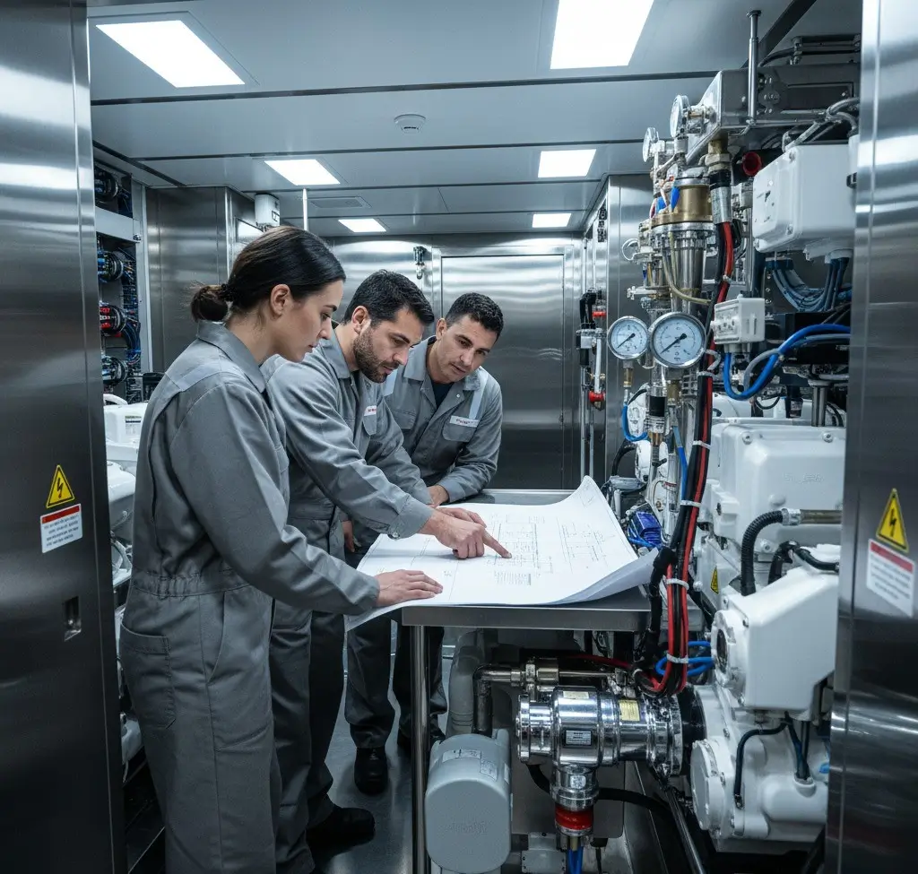 Engineers in a engine room